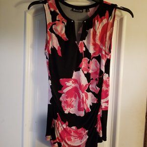 NY & Co Black, Pink & White Sleeveless Top